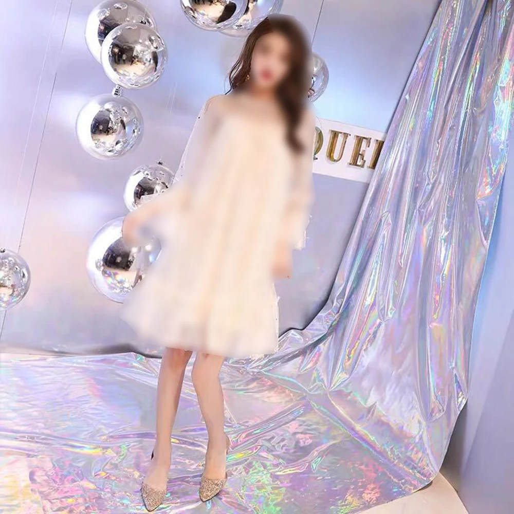 

100cm x 150cm Rectangular Sequins Laser Background Tablecloth Ins Photo Background Decorative Cloth Bright Backdrop