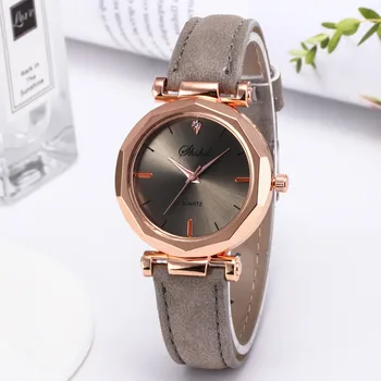 Reloj con diamantes de imitación para mujer, pulsera de cuero informal, de lujo, analógico, de cristal