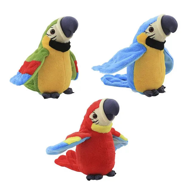 Cute Talking Parrot Toy Electric Talking Parrot Stuffed Plush Toy Bird Repeat What You Say Children Kids Baby Birthday Gifts 6