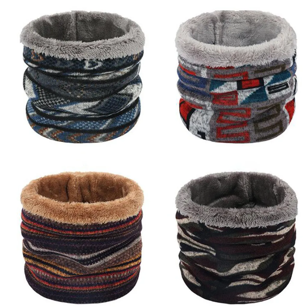 1pc Winter Warm Brushed Knit Neck Warmer Circle Go Out Wrap Cowl Loop Snood Shawl Outdoor Ski Climbing Scarf For Men Women