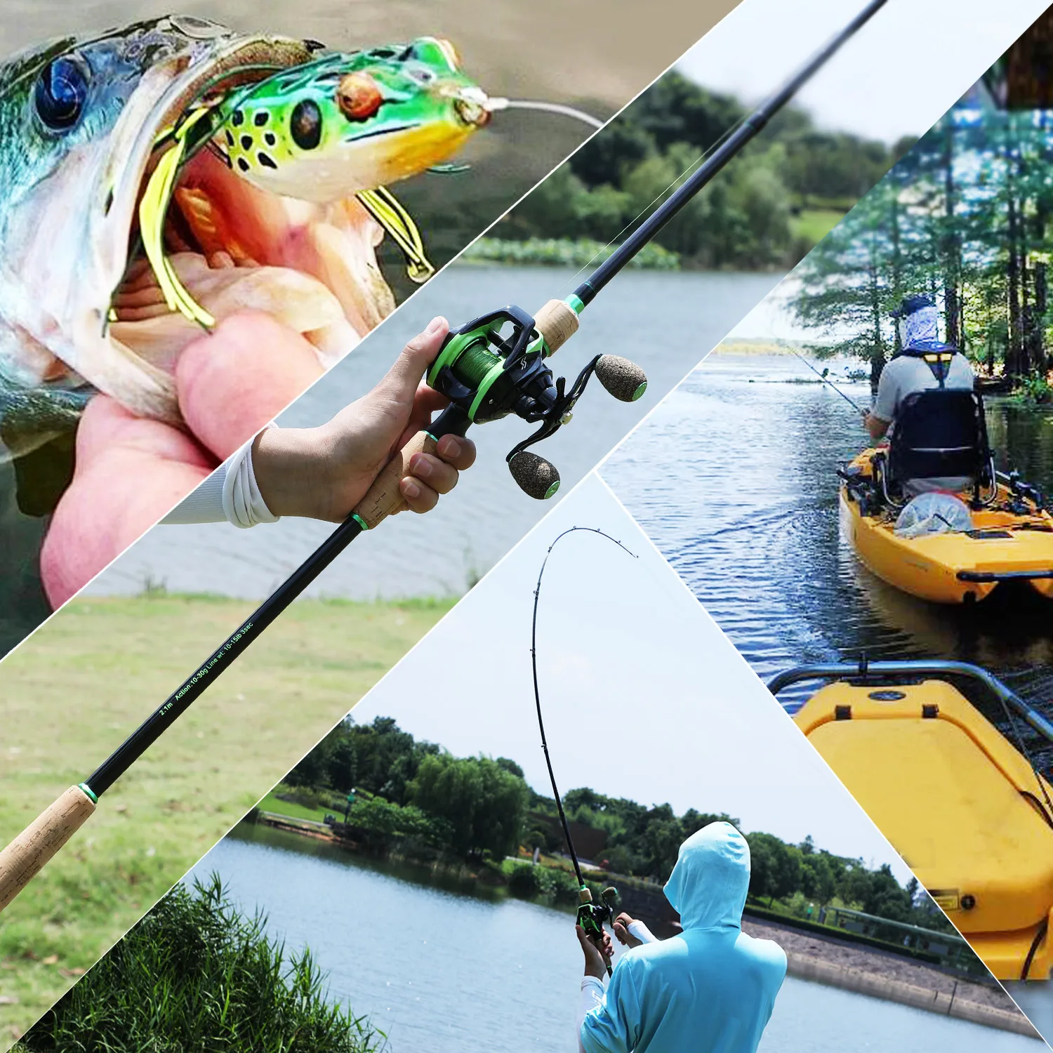 Sougayilang 1.8-2.4M 3 Sections Carbon Baitcsting Fishing Rod with Casting Reel Fishing Combos Travel Fishing Pole Set Tackle Sougayilang 1.8-2.4M 3 Sections Carbon Baitcsting Fishing Rod with Casting Reel Fishing Combos Travel Fishing Pole Set Tackle