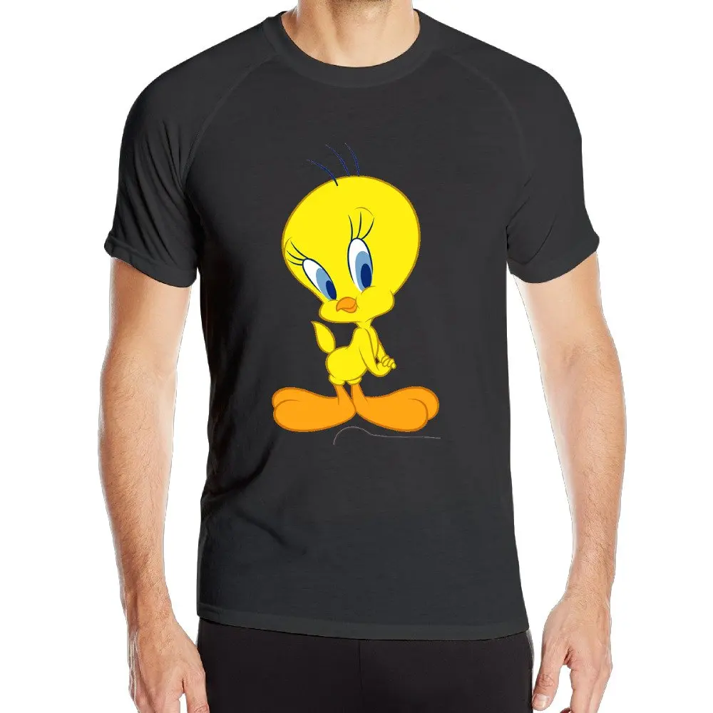 PTR Мужская крутая твитая футболка для тренировок с птицей черная со скидкой 100%