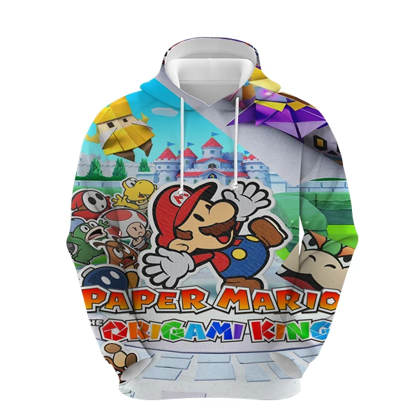 

Paper Mario The Origami King 3d Hoodies Super Smash bro Sweatshirts Spring Autumn Hoodies Tops Pullover Unisex Clothes