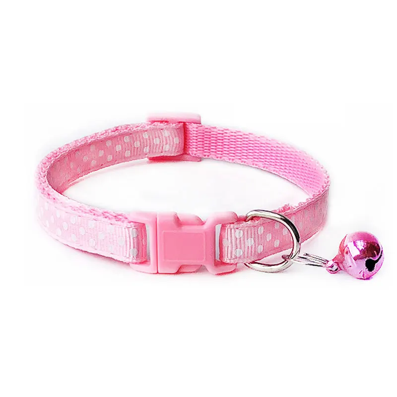 Dot 1 Cat Dog Collar With Bell Camo Camouflage Printed Neck Strap Polyester Adjustable Puppy Animal Dog Leash Safety Dog Supplies - Цвет: Dot 1