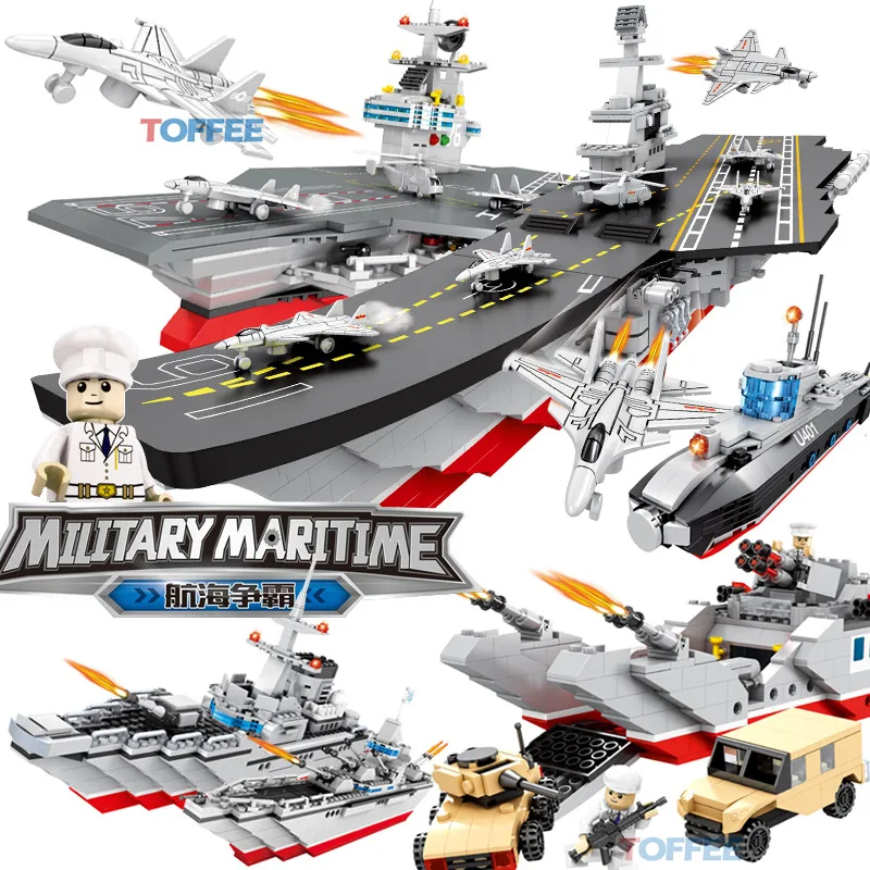 

HSANHE 6445-6450 COLLECTOR'S EDITION Navigation Hegemony Series Ford Class Liaoning Aircraft Carrier Small Particles Building Bl