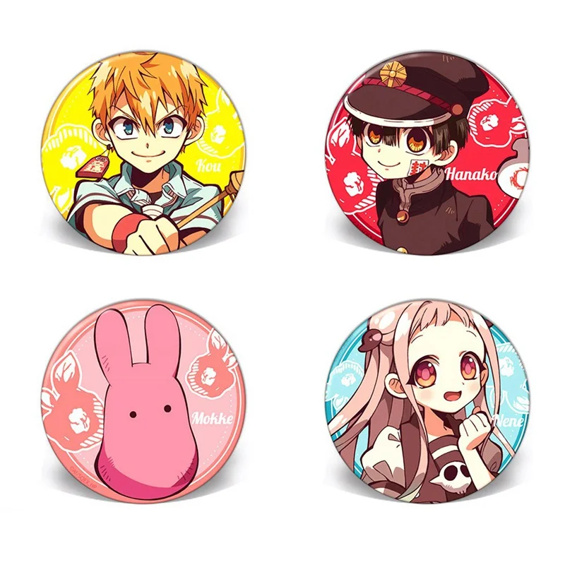 New Japan Anime Jibaku Shounen Hanako-kun Nene Yashiro Teru Minamoto Hanako Cosplay Bedge Cartoon Bags Badge Button Brooch