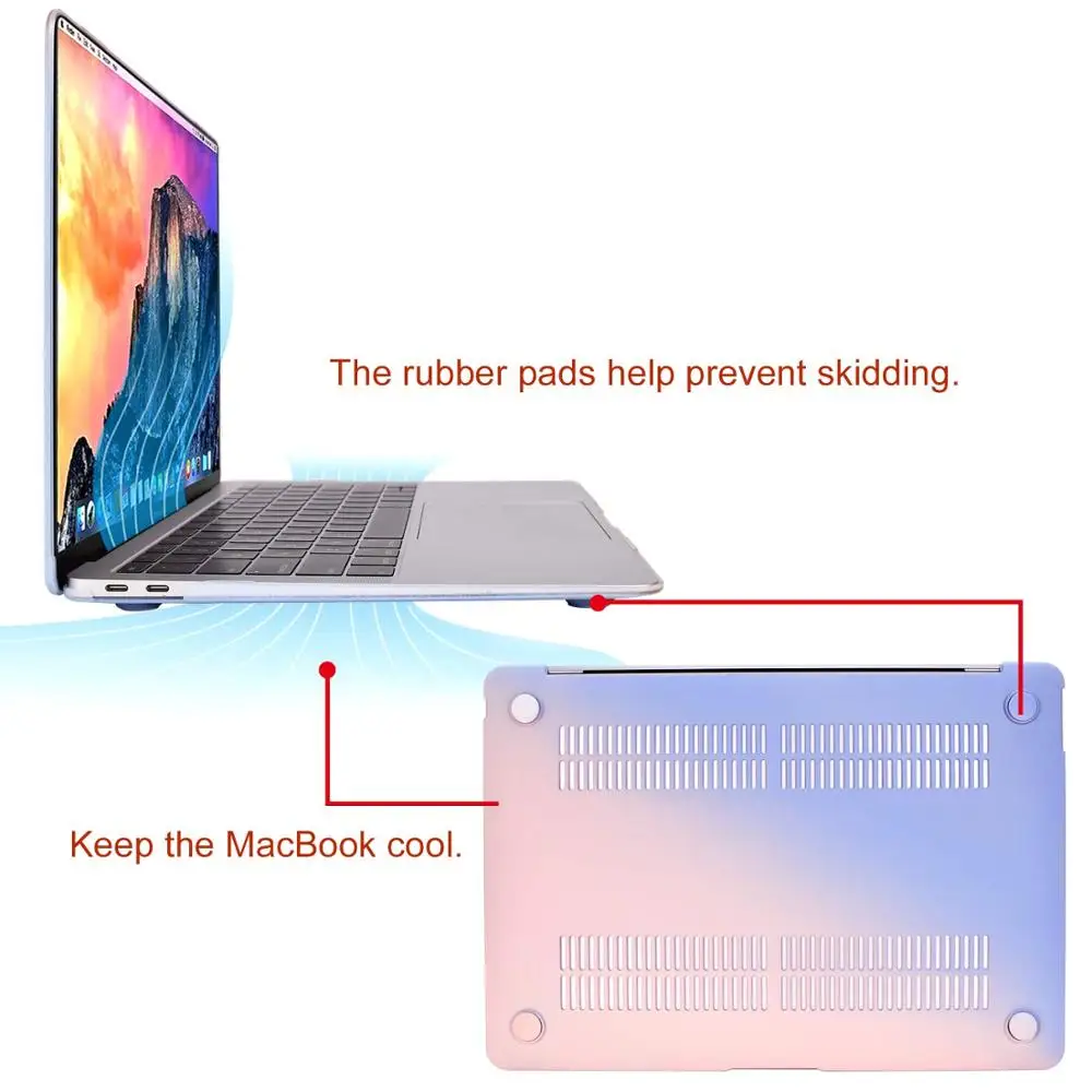 Для нового MacBook Air 13 дюймов Чехол 2019 2018 релиз A1932 с дисплеем retina розовый и Serenity