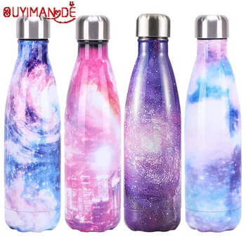 

18 colors Starry Sky BPA free Water Bottle Double Wall Stainless Steel Thermos Tumbler Gym Sport Drink Bottle Cup