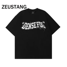 

Zeustang Men Fashion Harajuku T Shirt Streetwear Letter Print Tshirts O Neck Spring Summer Hip Hop Short Sleeve Tees Top