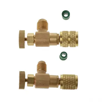 

2pcs set Adding Fluorine Liquid Safety Valve R410 R22 Air Conditioning Refrigerant 1/4 Safety Adapter