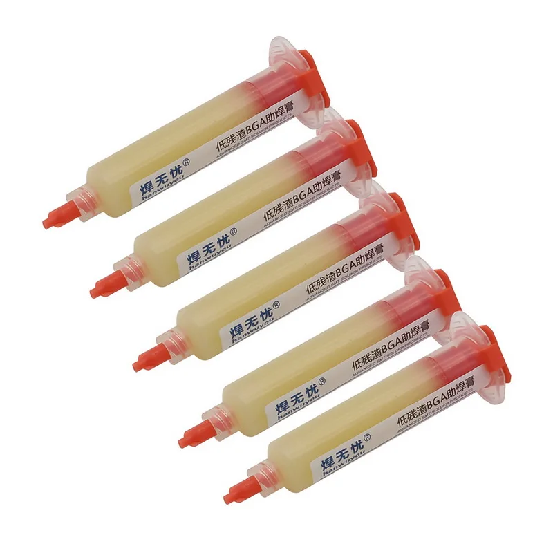 10 Pcs Solder Welding Paste No Clean Welding Flux Grease Repair Solder Cylinder Welding Oil With Flexible Tip Syringe 10