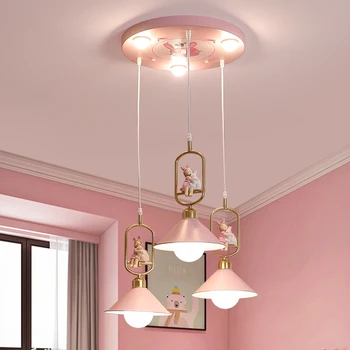 

Modern simple children room LED chandelier small elephant cartoon creative boy and girl princess Nordic baby bedroom chandelier