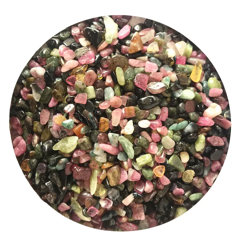 

100g 3-5mm Assorted Color Tourmaline Round Cut Natural Crystal Stone Gravel Shape Stone Beads For Jewelry Bracelet Necklace DIY