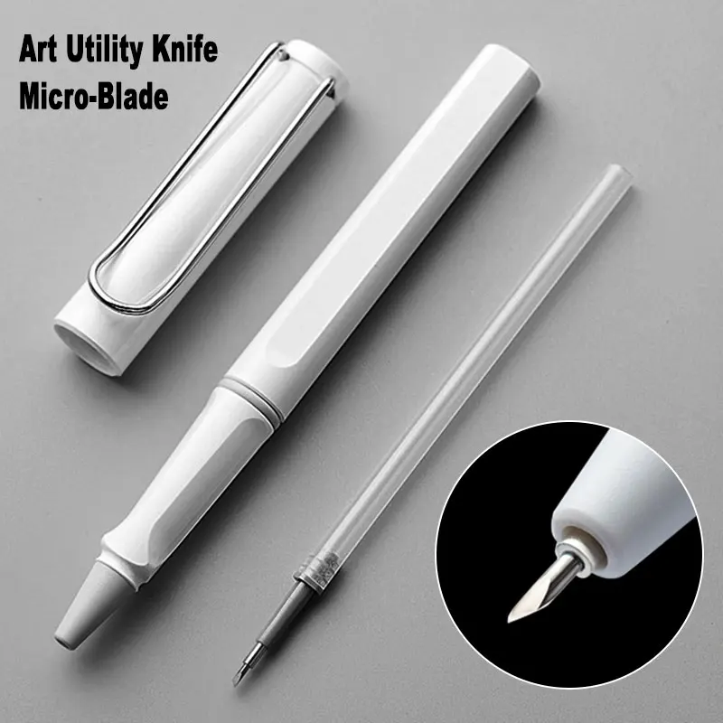 Precision Art Utility Knife Micro Blade DIY Paper Sticker Box Cutter Pen Knives Tool For Handicraft Carving Engraving Sculpture ins broken stone carving utility knife art tools sculpture cutter engraving craft knife for diy hand carving tools