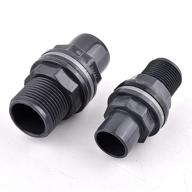 1pc 20~63mm PVC Pipe Connector Thicken Aquarium Fish Tank Water Supply Drainage Tube Joint Garden Irrigation Thread Fittings