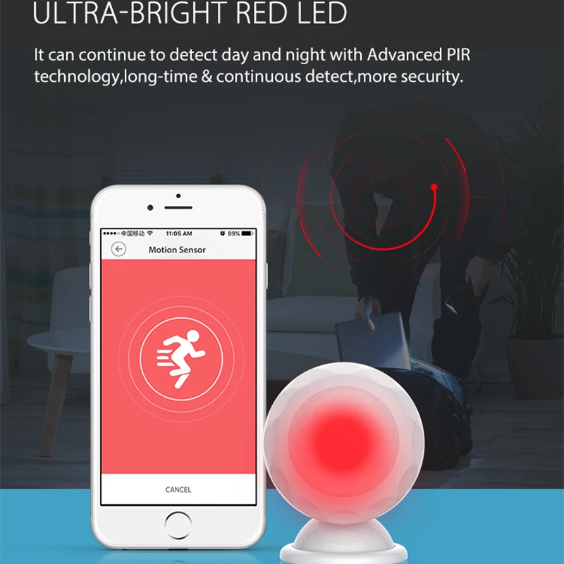 Умный PIR датчик движения Поддержка Wi-Fi Amazon Alexa, Goole Assistant, IFTTT, не требуется дорогой концентратор для автоматизации умного дома
