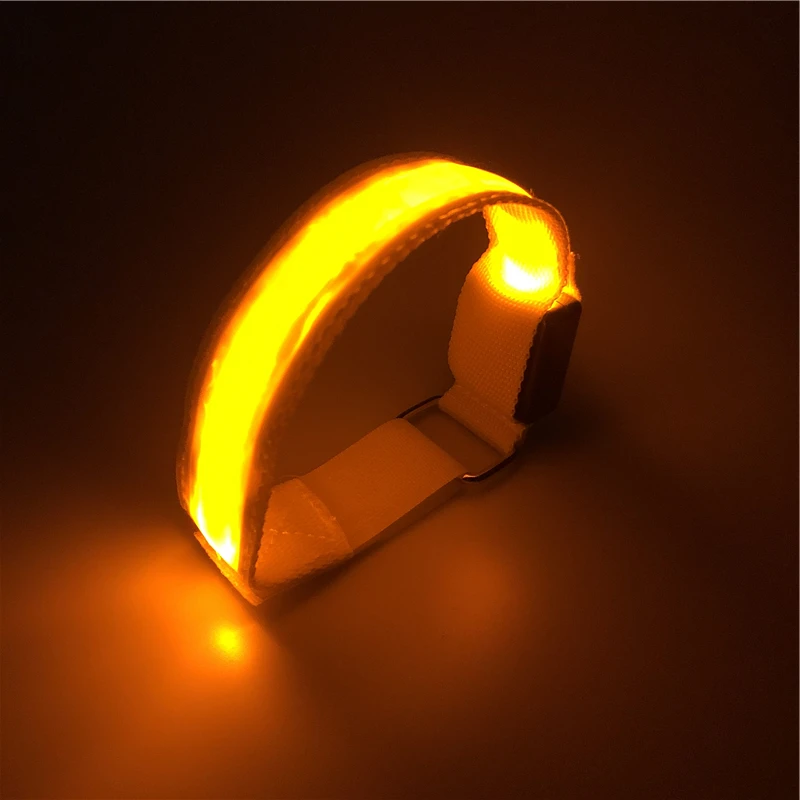 Yellow Спорт на открытом воздухе Ночная нарукавная повязка Led свет ремень безопасности рука ноги предупредительный браслет Велоспорт велосипед вечерние luces bicicleta - Цвет: Yellow