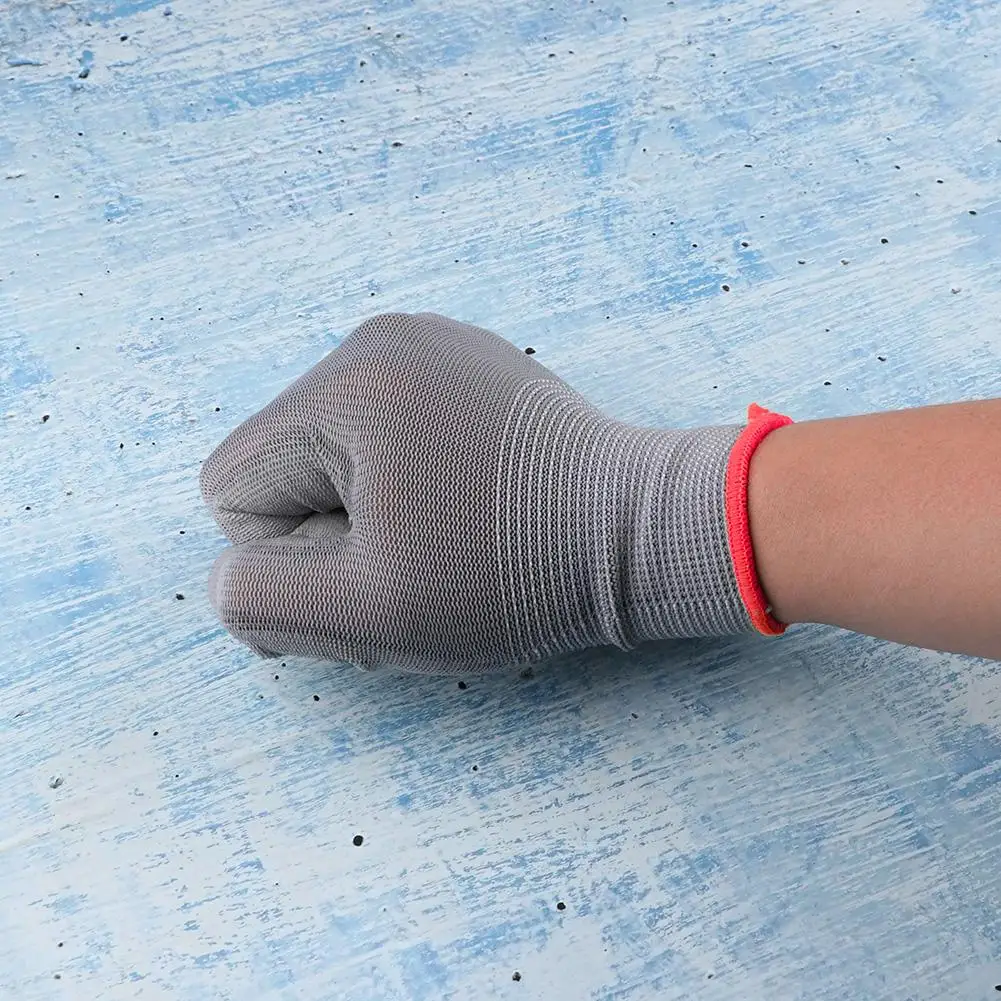 1 Pair PU Kitchen Gardening Hand Protective Gloves Worker Butcher Meat Chopping Working Gloves Grey Mittens gloves 5