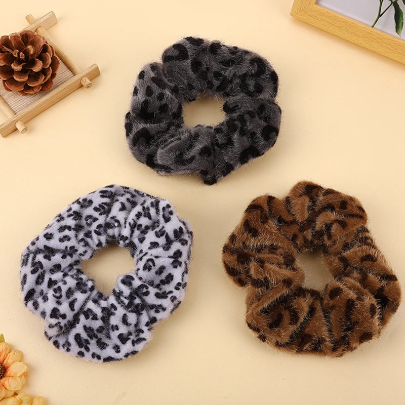 New Arrival Leopard Hair Ropes Women Scrunchies Hair Ties Elastic Hairbands Ladies Autumn Winter Warm Hair Accessories for Girls 2023 autumn new arrival fashion sexy v neck elegant split tailing gown sleeveless ladies temperament slim fit evening dress