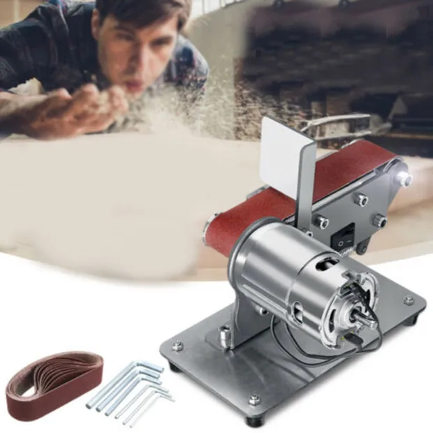 

high quality Belt Sander Machine With 10 Sanding Belts 5 Wrenches Metal Power 300W Voltage 24V No-Load Speed 1000-9000RPM