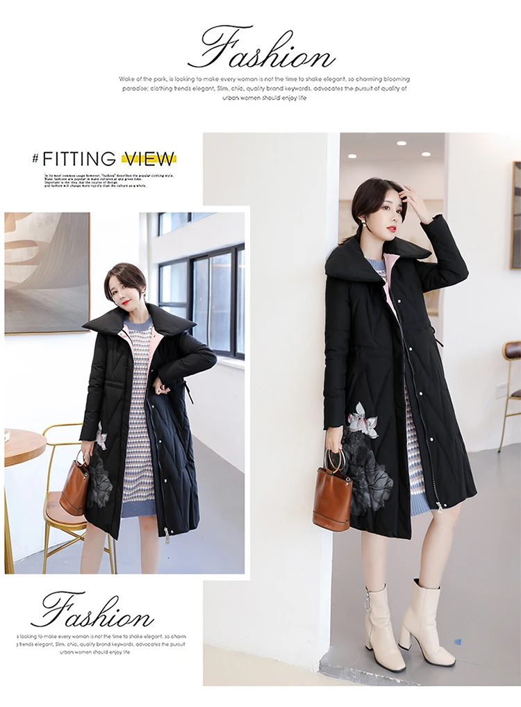 Зимняя куртка женская Manteau Femme Hiver, большие размеры, длинное пальто Dames Jassen, зимняя китайская Стильная парка с чернилами лотоса