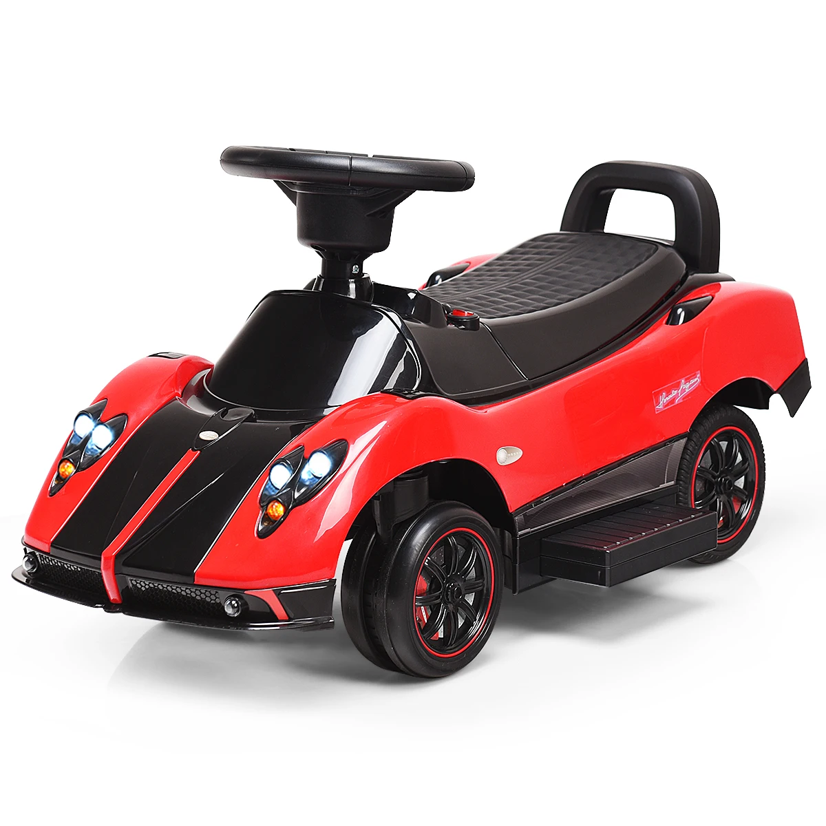 

Electric Kids Ride On Car Toy Outdoor Walking Push Stroller Toddle RED