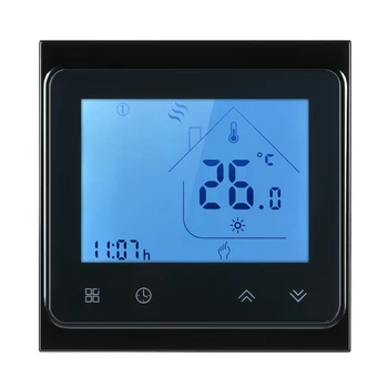 

Hot WiFi Smart Thermostat Temperature Controller LCD Touch Screen Room Temperature Controller Thermostat White Backlight