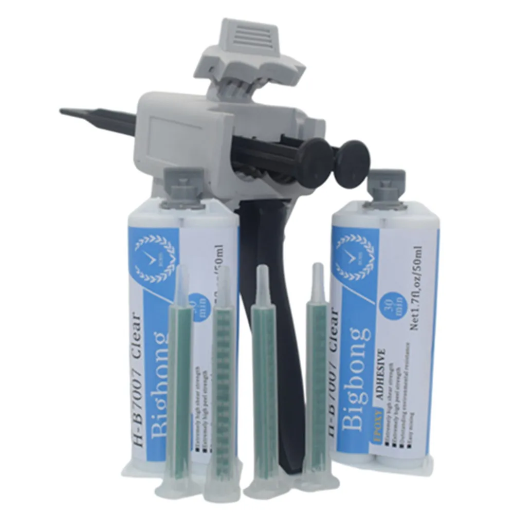 Description Picture 5 of item2pcs Clear 1:1 50ml Epoxy Adhesive 2-part Epoxy Resin AB Glue Epoxies & 1:1 50ml Dispensing Gun Dispenser & 4pcs Mixing Nozzles