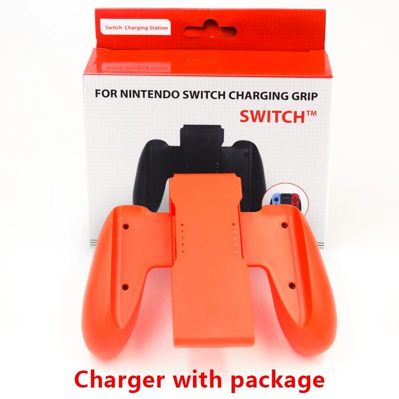 orange with box Зарядное устройство для передачи данных с лягушкой кронштейн для переключателя NAND NS Joy-Con контроллер геймпад удобные ручки клипса на рулевое колесо для nintendo ручка - Цвет: orange with box