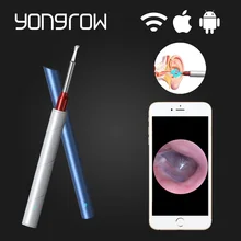 Yongrow – cure-oreille médical, appareil photo HD, Otoscope visuel, nettoyeur de cire d'oreille, Wifi, sans fil, Android IOS, oreillette, outil de soins