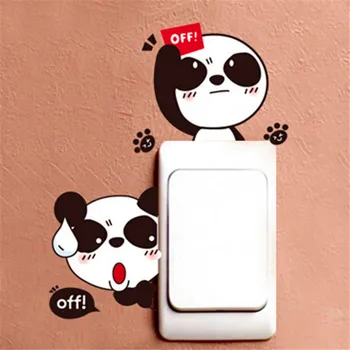 

2pcs Cute Animals Cat Bear Wall Sticker Light Switch Cartoon Vinyl Stickers Remoable Wallpaper For Kids Baby Home Decal Decor
