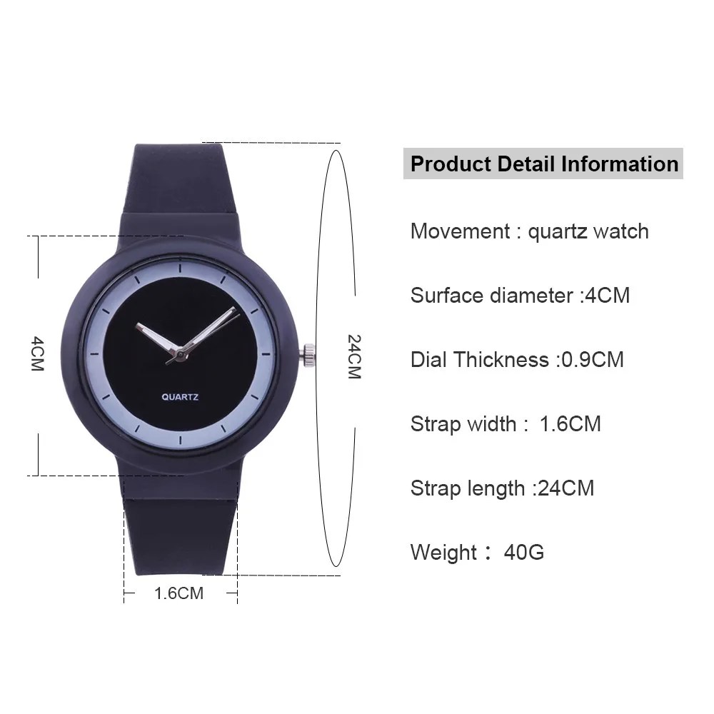 Женская мода силиконовый ремешок аналоговые кварцевые круглые наручные часы женская одежда Наручные часы montre femme#10
