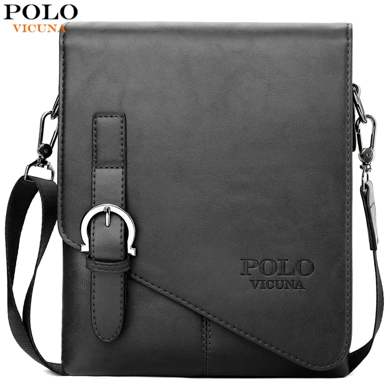 VICUNA POLO Fashion font b Men s b font Leather font b Shoulder b font font