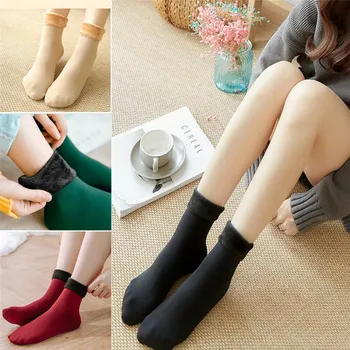 

2019 Winter Warmer Women Thicken Socks Thermal Wool Cashmere Snow Socks Seamless Snow Boots Thermal Socks Female Velvet Sleep