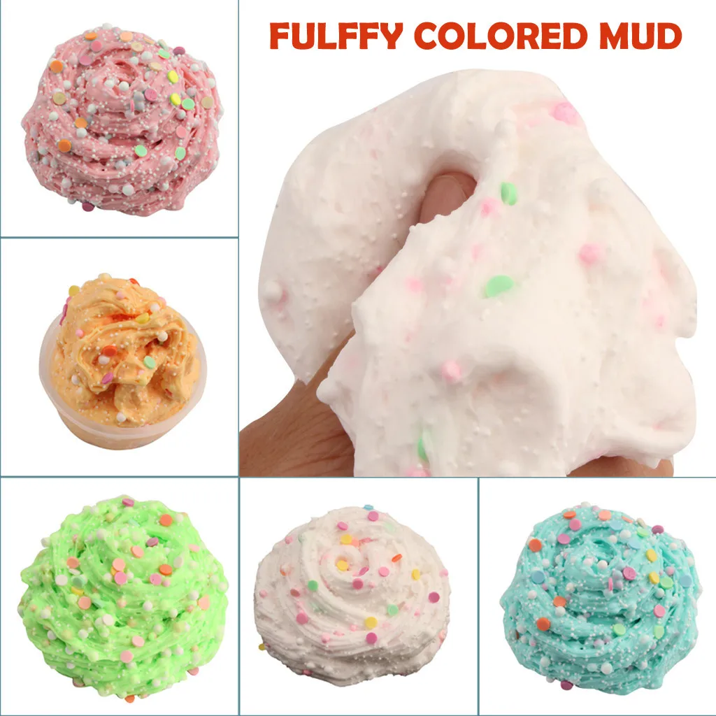 Fluffy Slime Supplies Stress Relief Toy Child Creativity Imagination Education toy Beautiful Color Colorful Slime toys #A