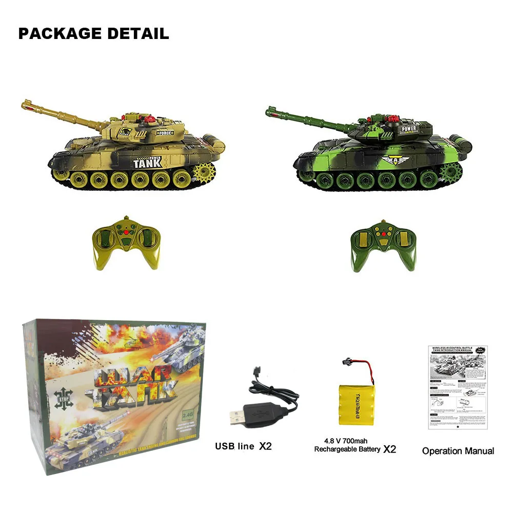 2 PACK RC tanks 2.4G Fighting Battle Tanks with LED Life Indicators Realistic Sounds Remote Control for Kids