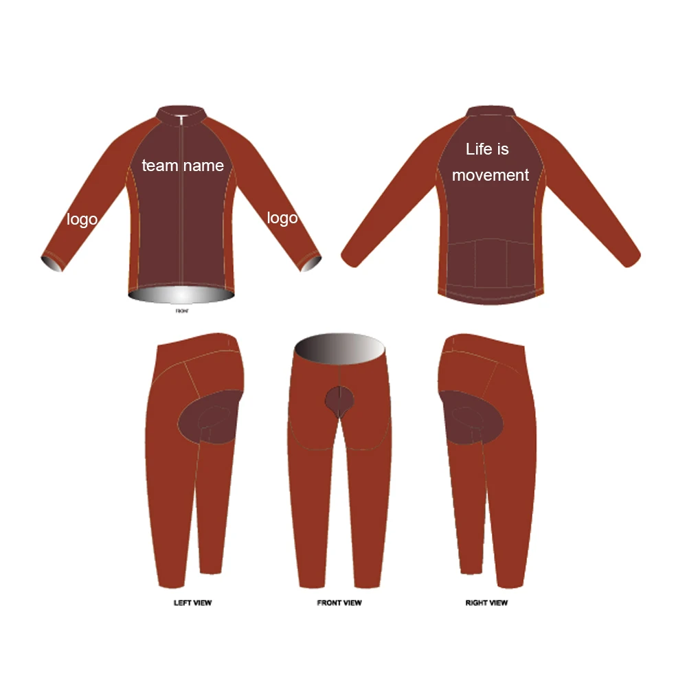OEM custom Pro team winter cycling jersey long sleeve cycling set warm bicycle clothes riding sportswear retro cycling set