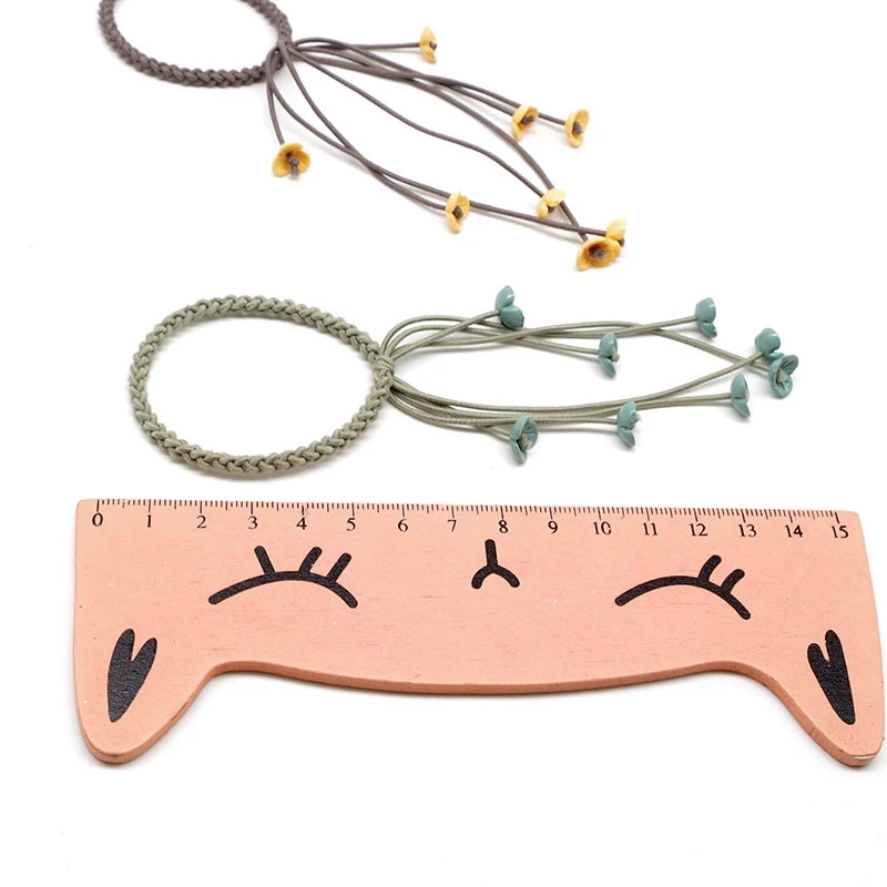 Tassel Braid Headband Elastic Baby Headbands Flower Sweet Elegant Newborn Baby Hair Rope For Girls Ribbon Hair Accessories