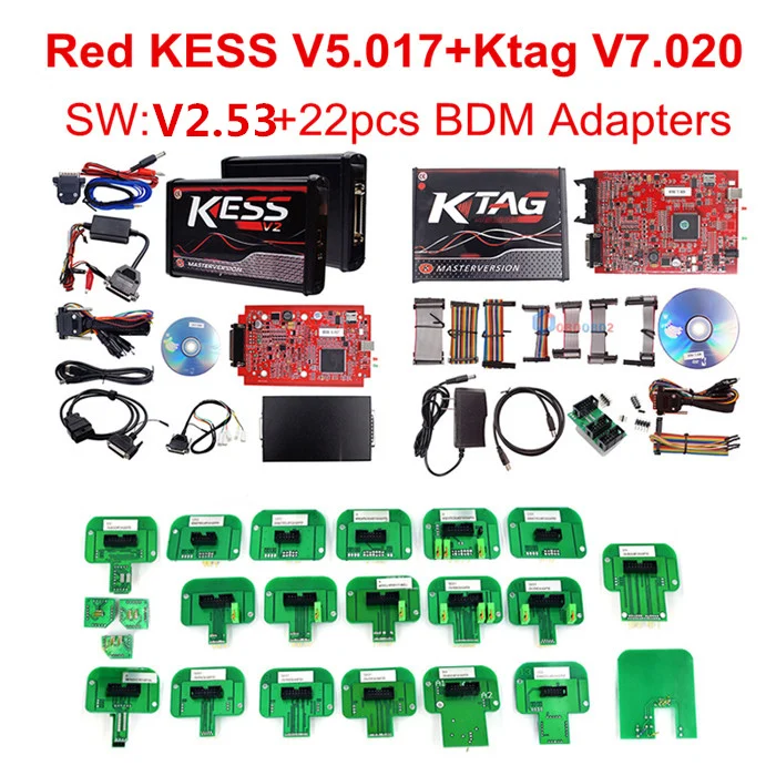 ktag kess 22 adapter Новейший Ksuit V2.53 для Kess V2 V5.017 KTAG OBD2 менеджер ECU Тюнинг программист K-TAG 7,020 2,25 Kess 5,017 добавить больше автомобилей и протоколов - Цвет: ktag kess 22 adapter