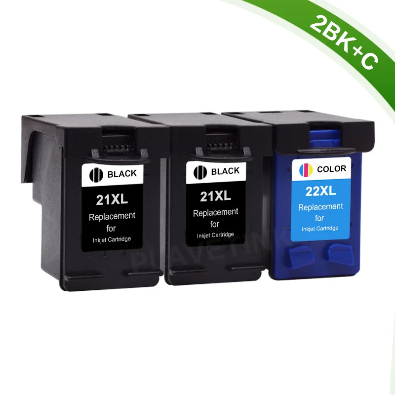 2 X Black 1 X Color Plavetink 21XL 22XL сменный картридж для принтера для hp 21 22 XL Deskjet F380 F2180 F2280 F4180 F4100 F2100 картриджи для принтеров - Цвет: 2 X Black 1 X Color