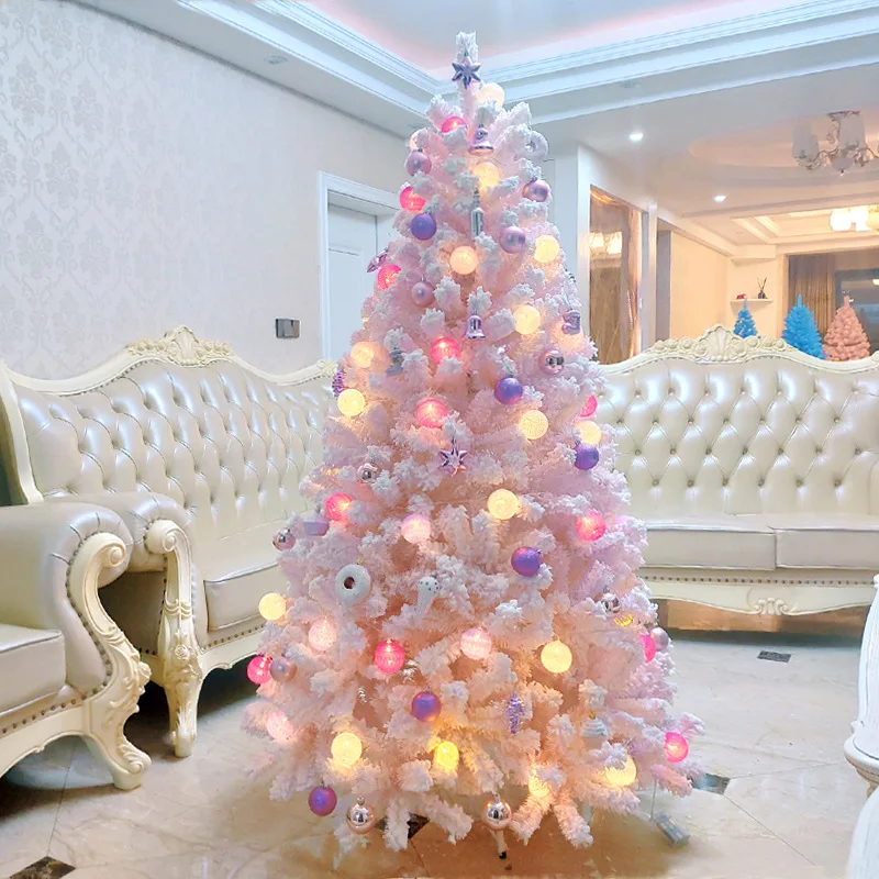 Розовый Рождественская елка 60 см 1,2/1,5/1,8/2,1 М елочных игрушек arbol de navidad хвоинка kerstboom - Цвет: Розовый