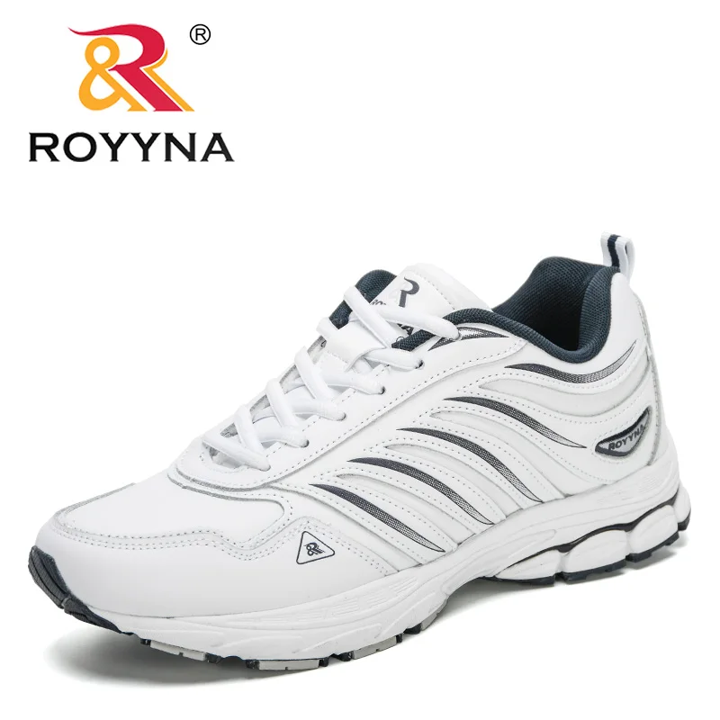

ROYYNA 2020 New Styles Action Leather Running Shoes Men Sneaker Lace-up Outdoor Jogging Walking Footwear Man Sport Shoes Trendy