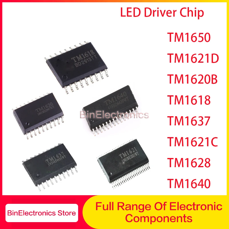10PCS TM1618 TM1637 TM1621D TM1620B TM1650 TM1621C TM1628 TM1640 SOP16 SOP18 SO20 SOP24 SOP28 NEW And Original | Электронные