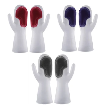 

Dishwashing Waterproof Silicone Anti-Scald Gloves, Ladies Kitchen Cleaning Brushes, Washing Clothes, Durable