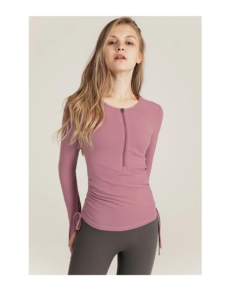 Women's Long Sleeve Sports Top 1/2 Zip Gym Jacket Fitness Clothing For Women Yoga Top Running Athletic Wear Workout Tops