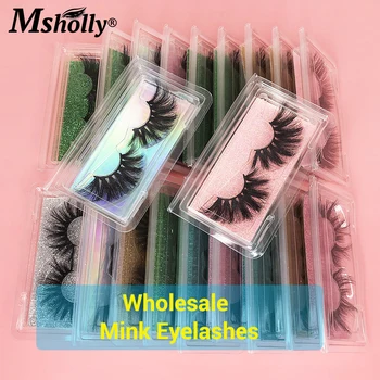

Msholly Beauty 20 Pairs Mink Eyelashes Make Up Soft 3D 25mm Lashes Bulk Luxury False Lashes Wholesale Dramatic Long Mink Lashes