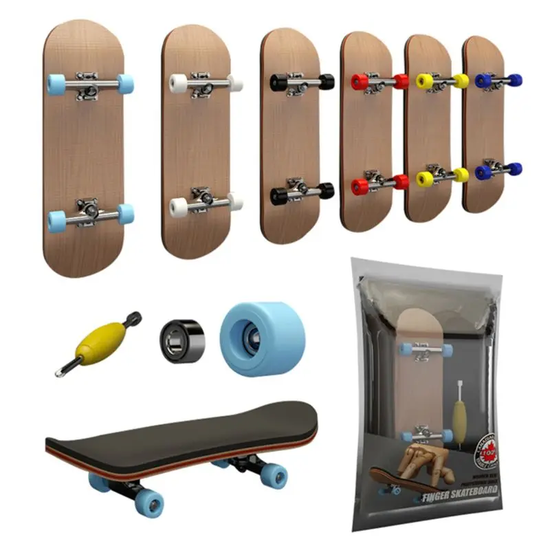 1 Set Mini Holz Lustige Finger Skateboard Spielzeug Griffbrett Spielzeug 