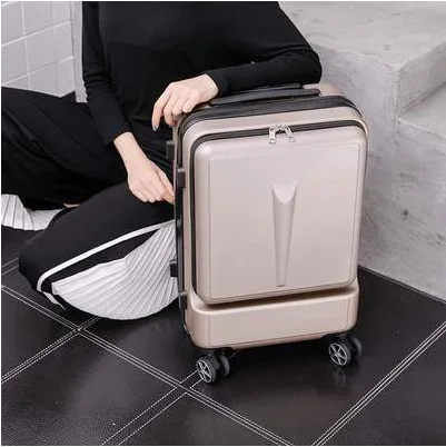 Чемодан для поездок сумки с колесами новые деловые чемоданы и дорожные сумки 20/24 дюймов для переноски багажа Maletas y bolsas de viaje - Цвет: Champagne