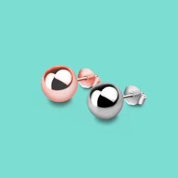 

Minimalist S925 Sterling Silver Stud Earrings Design Solid Stud Earrings Not Allergic Women's Party Jewelry Rose Gold color