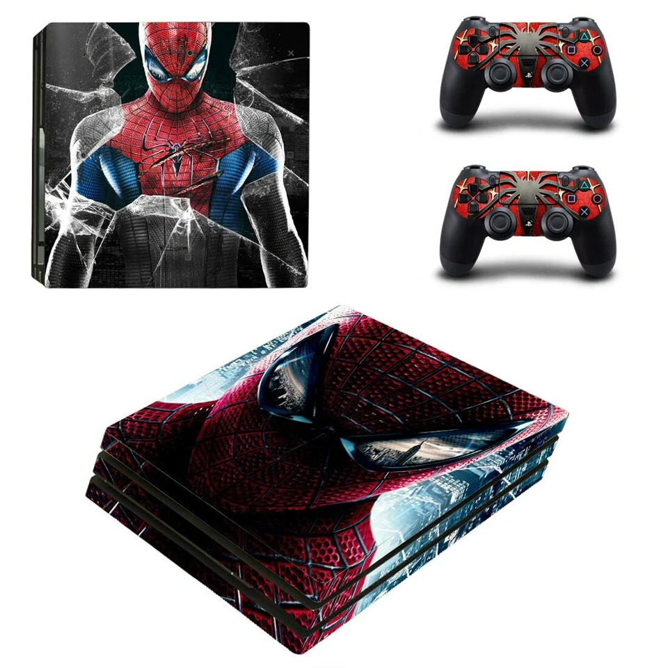 Человек-паук PS4 Pro наклейка кожи для PS4 PRO консоль+ два контроллера Виниловые Наклейки полное покрытие для sony Playstation 4 Pro